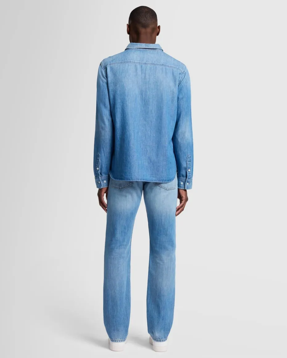 Denim Button Up Shirt in Harmattan