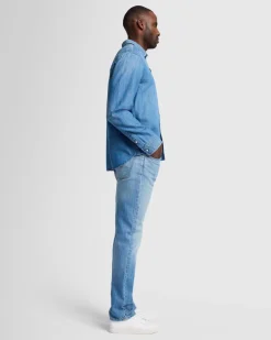 Denim Button Up Shirt in Harmattan