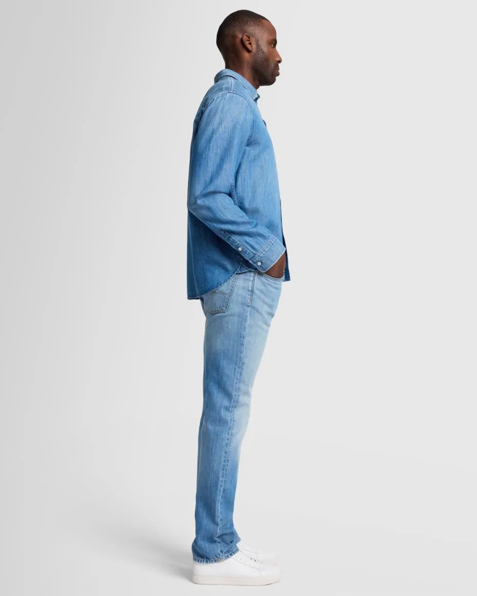 Denim Button Up Shirt in Harmattan