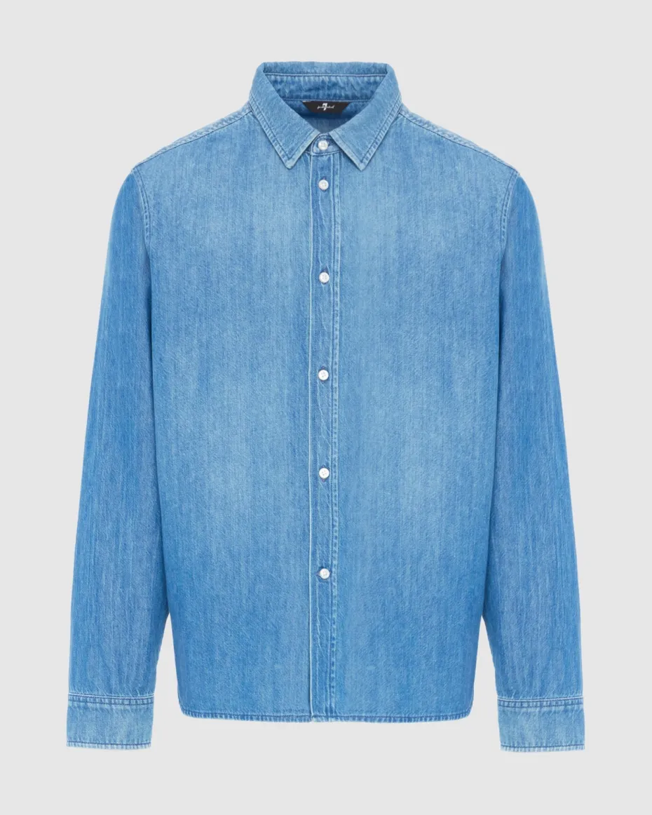 Denim Button Up Shirt in Harmattan