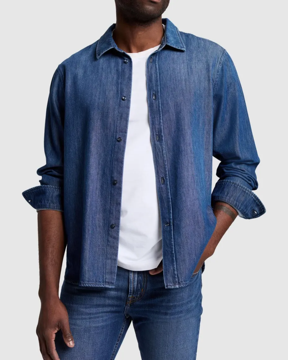 Denim Button Up Shirt in Harmattan