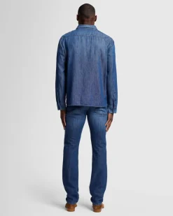 Denim Button Up Shirt in Harmattan