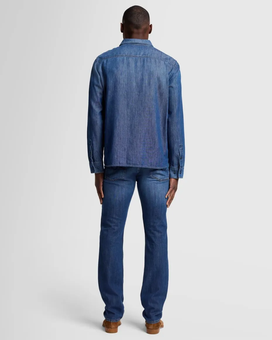 Denim Button Up Shirt in Harmattan