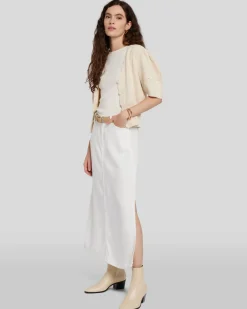 Denim Lustre Midi Skirt in Sunny