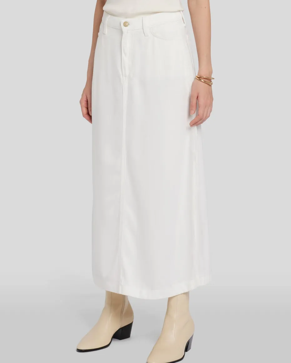 Denim Lustre Midi Skirt in Sunny
