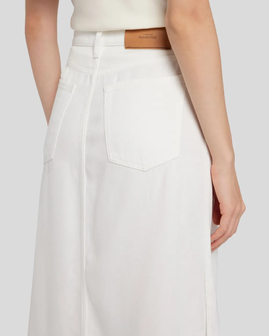 Denim Lustre Midi Skirt in Sunny