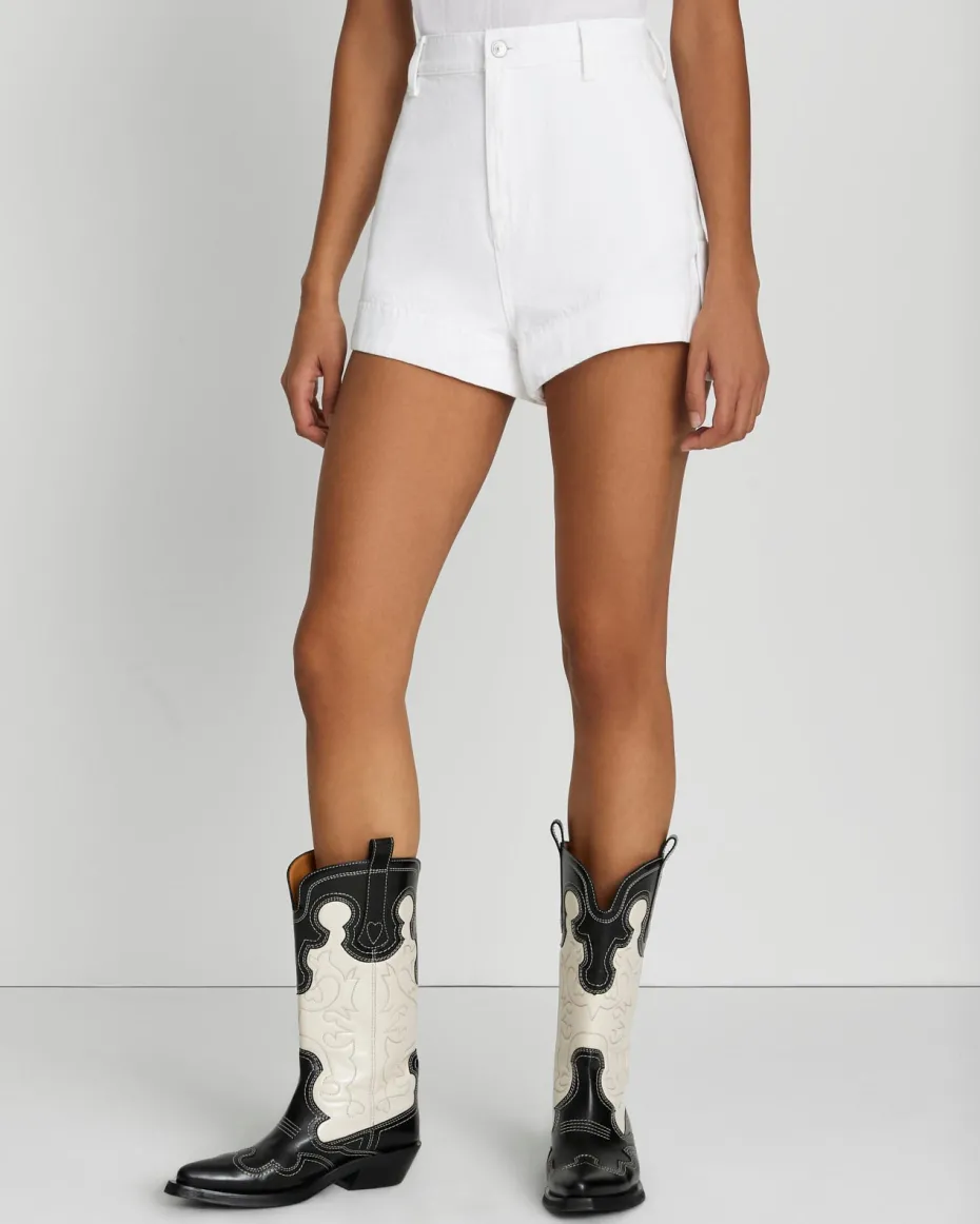Denim Tailored Short in Brilliant White