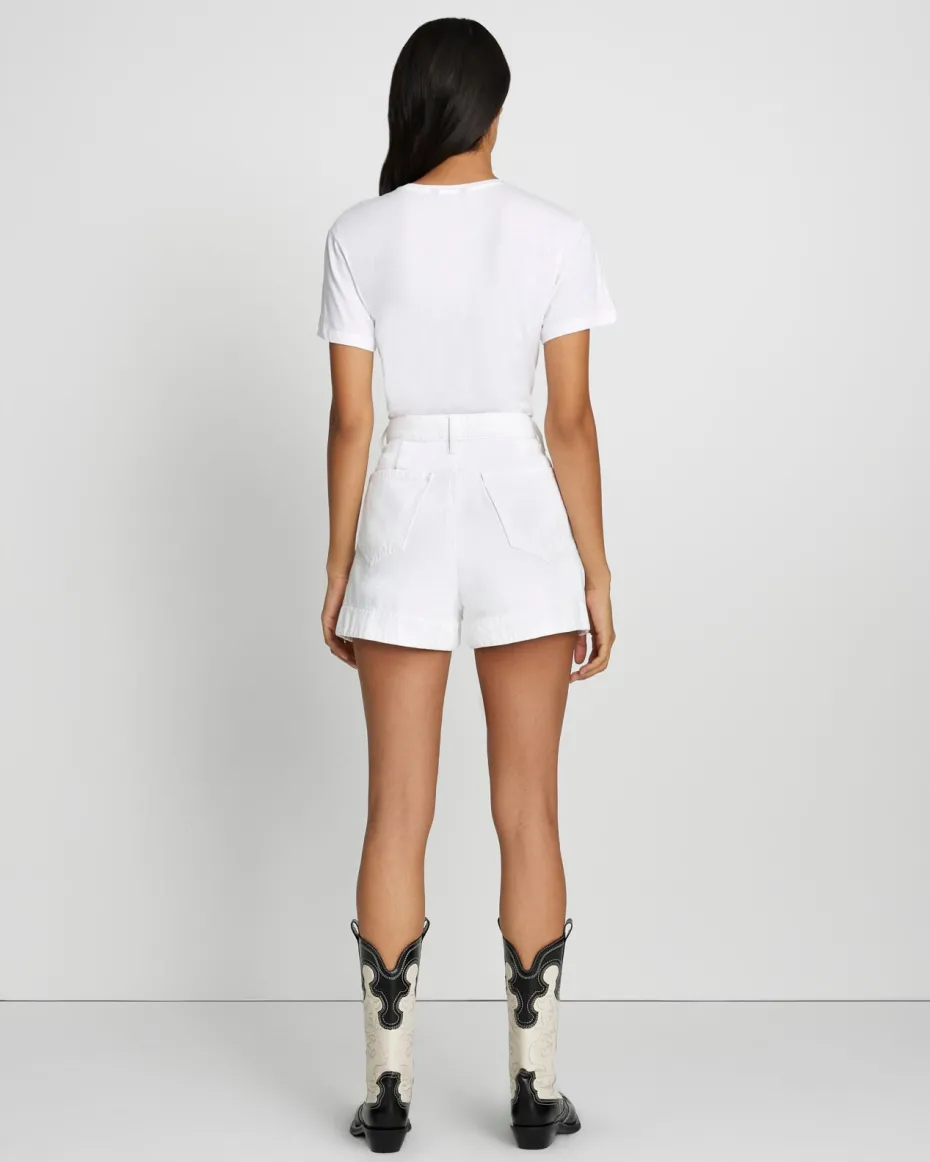 Denim Tailored Short in Brilliant White