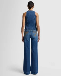 Fitted Denim Vest in Secretariat