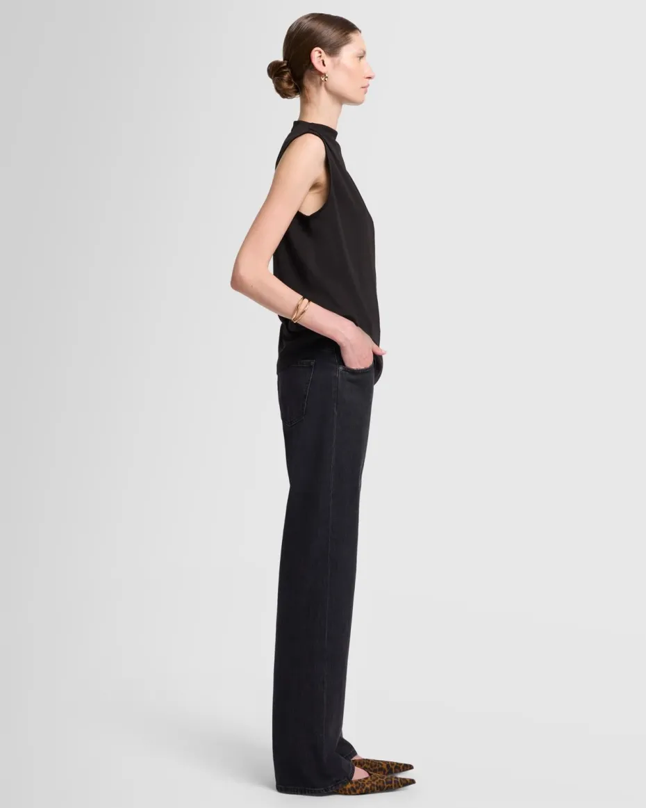 High Neck Draped Top in Milk