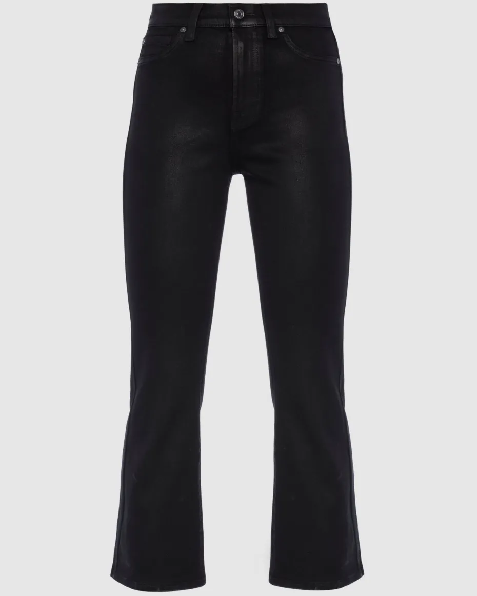High Waist Slim Kick in Coated Camel