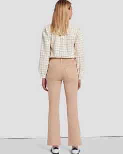 High Waist Slim Kick in Coated Camel