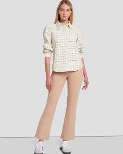 High Waist Slim Kick in Coated Camel