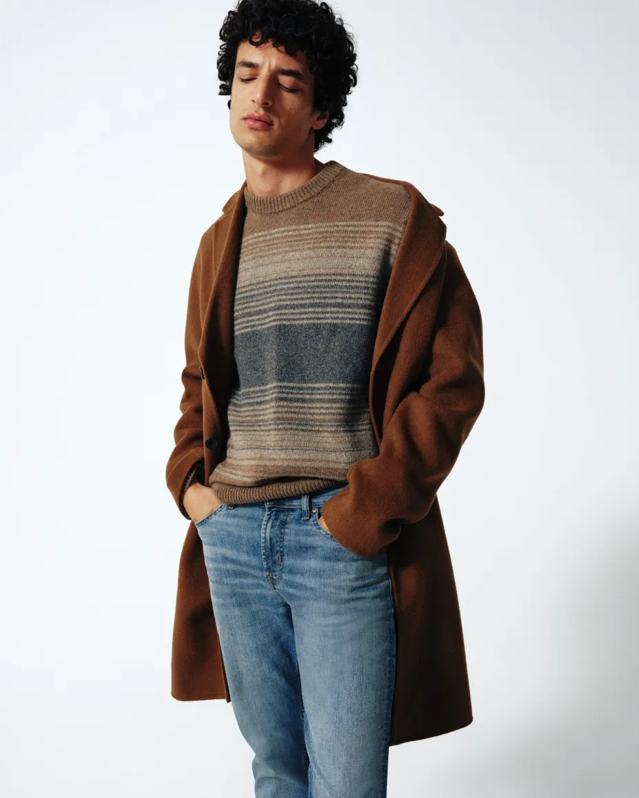 Jacquard Crewneck in Ombre Nutshell