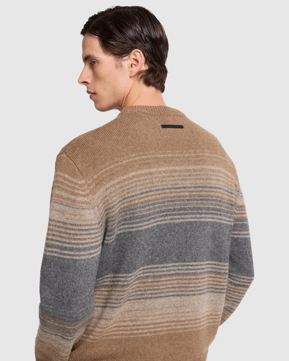 Jacquard Crewneck in Ombre Nutshell