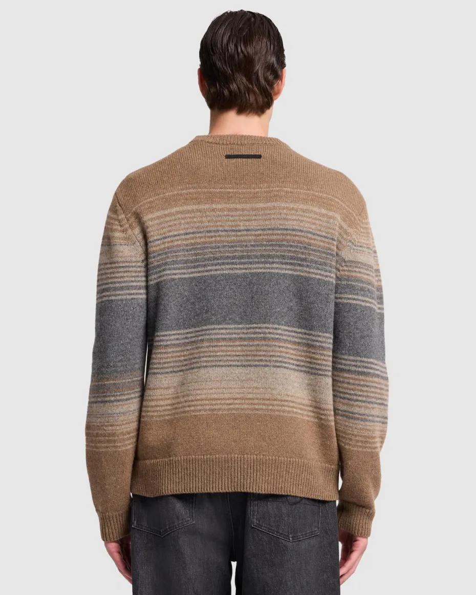 Jacquard Crewneck in Ombre Nutshell