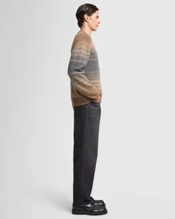 Jacquard Crewneck in Ombre Nutshell