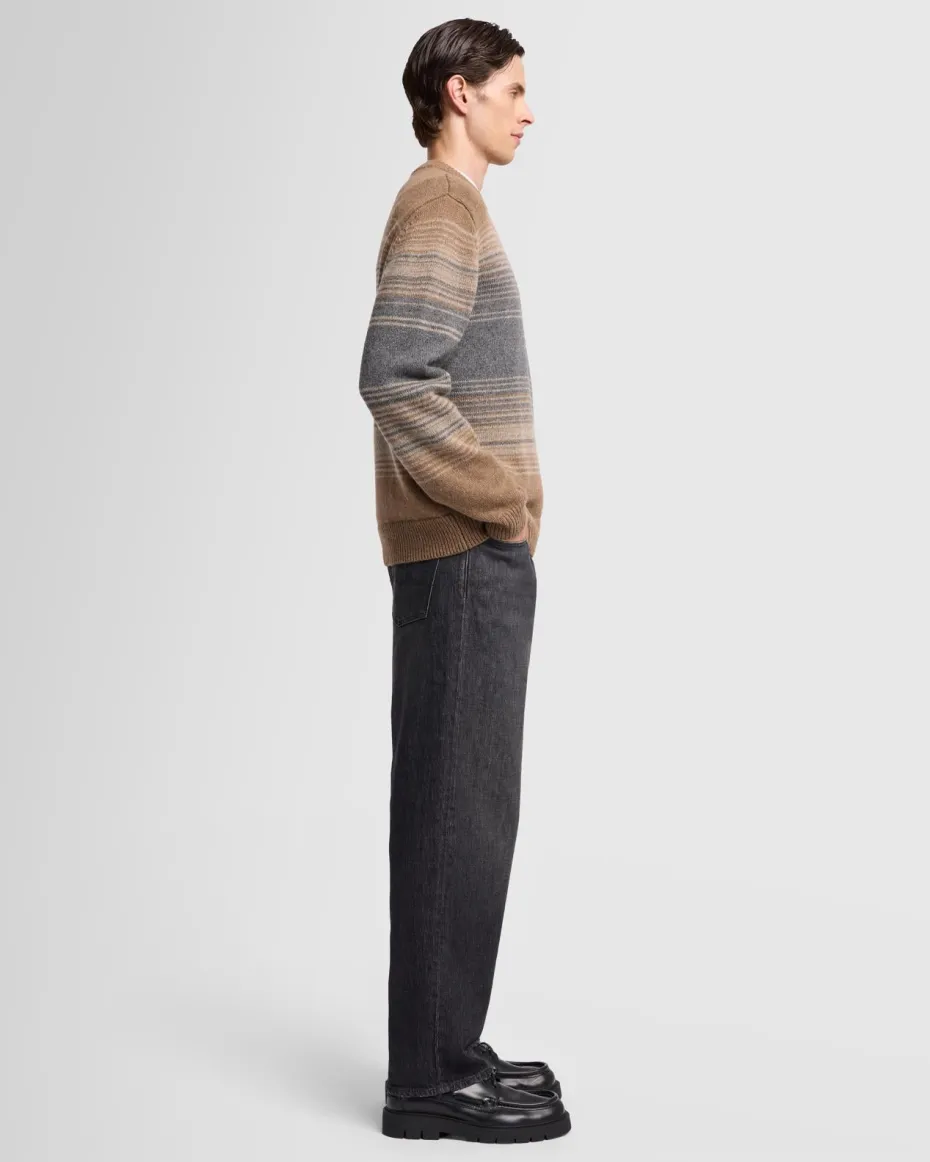Jacquard Crewneck in Ombre Nutshell