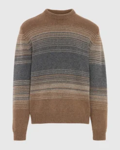 Jacquard Crewneck in Ombre Nutshell