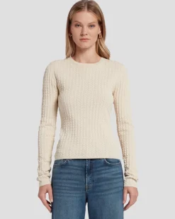 Knit Weave Top in Bone
