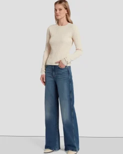 Knit Weave Top in Bone