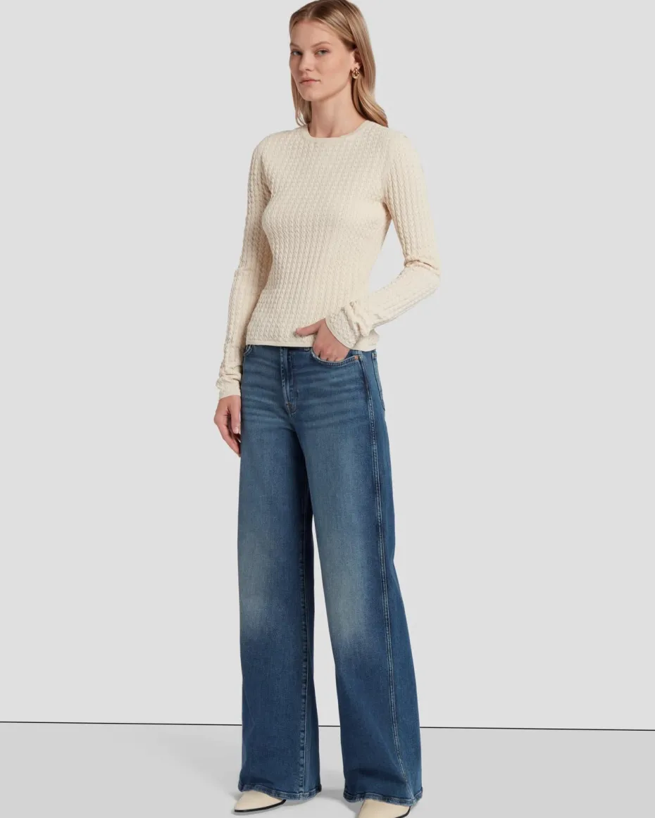 Knit Weave Top in Bone