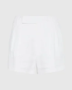 Linen Blend Pleated Short in Leopard Print