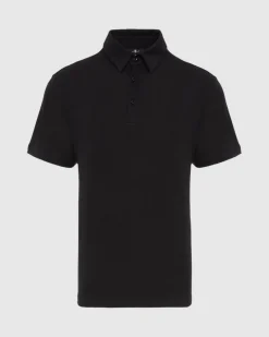 Linen Blend Polo in Ocean Floor