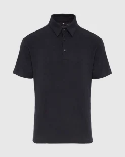 Linen Blend Polo in Ocean Floor