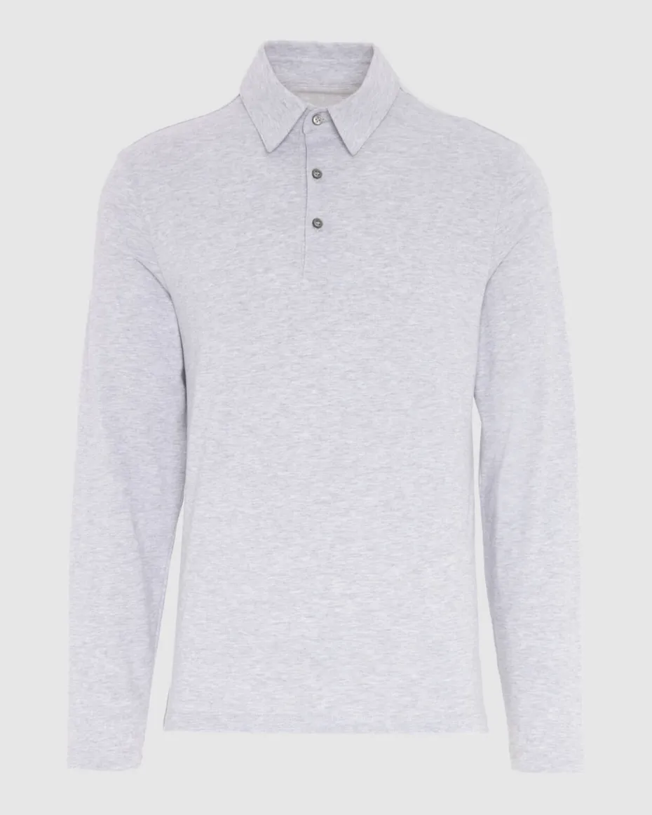 Long Sleeve Polo in Navy
