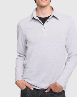 Long Sleeve Polo in Navy