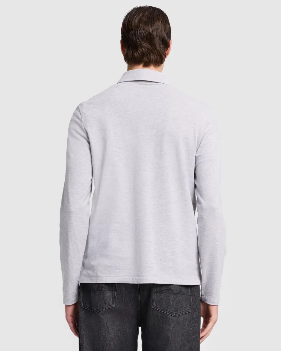 Long Sleeve Polo in Navy