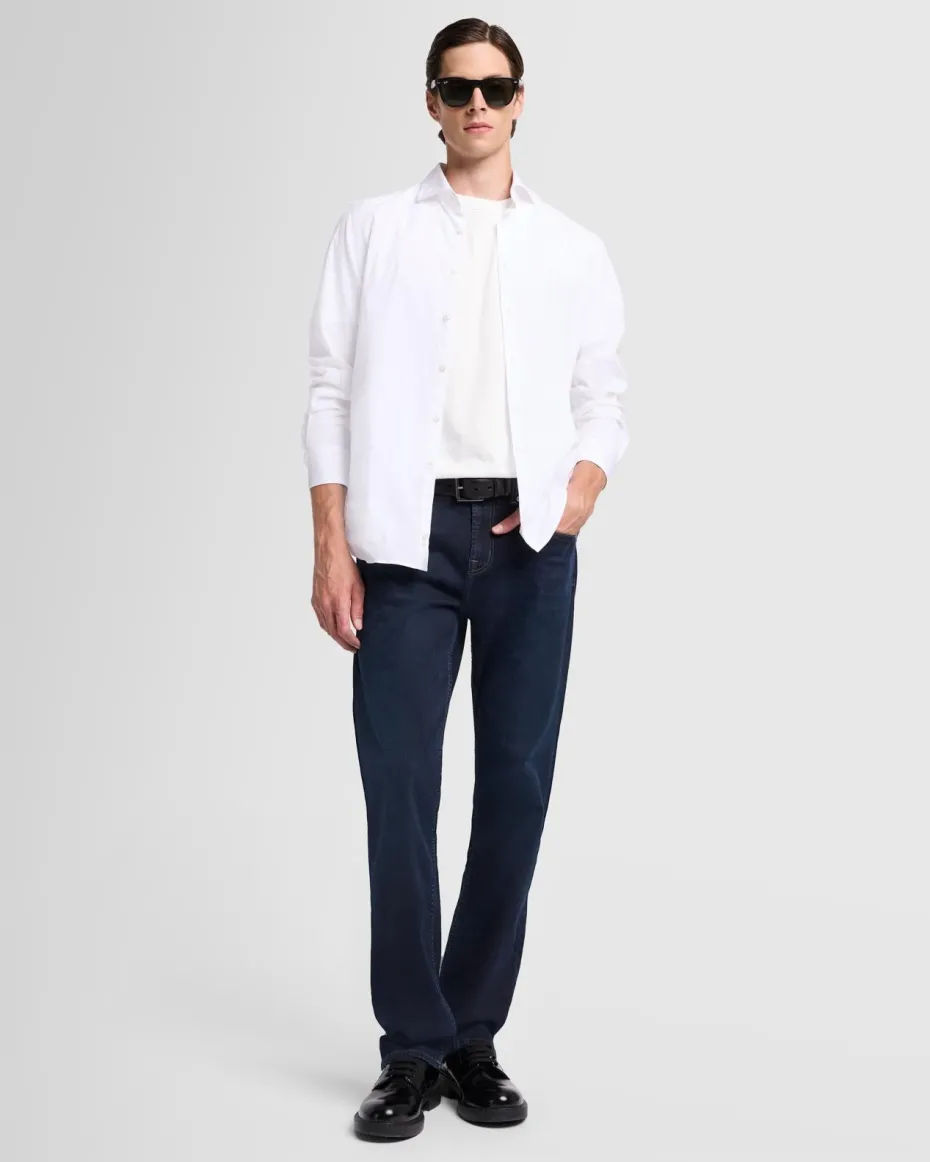 Long Sleeve Poplin Shirt in White