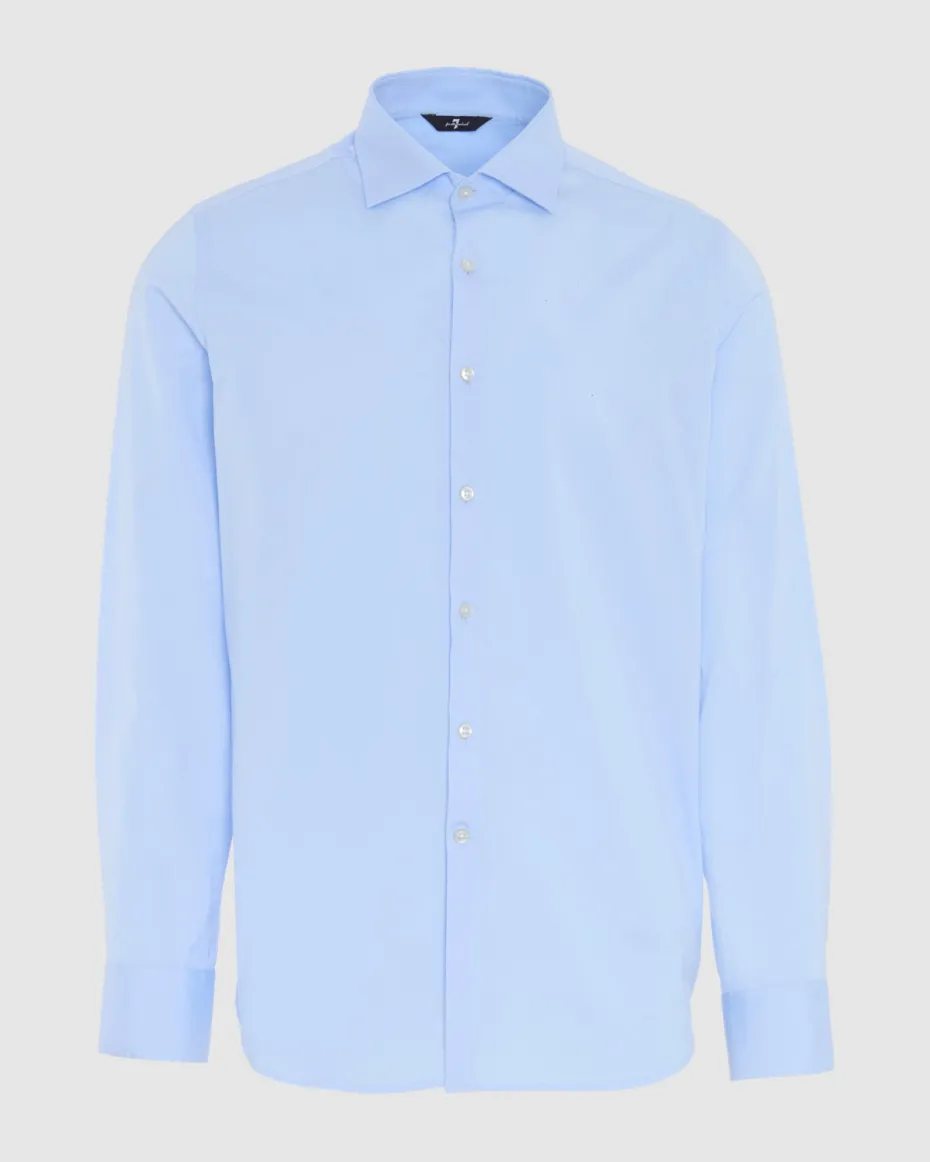 Long Sleeve Poplin Shirt in White