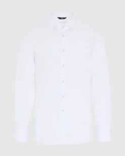Long Sleeve Poplin Shirt in White