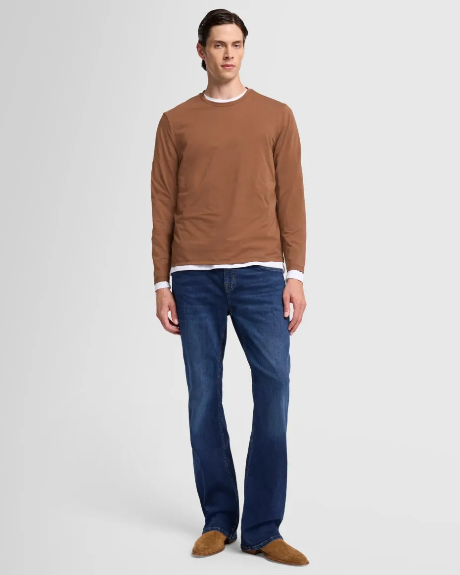 Luxe Performance Long Sleeve Tee in Nutshell