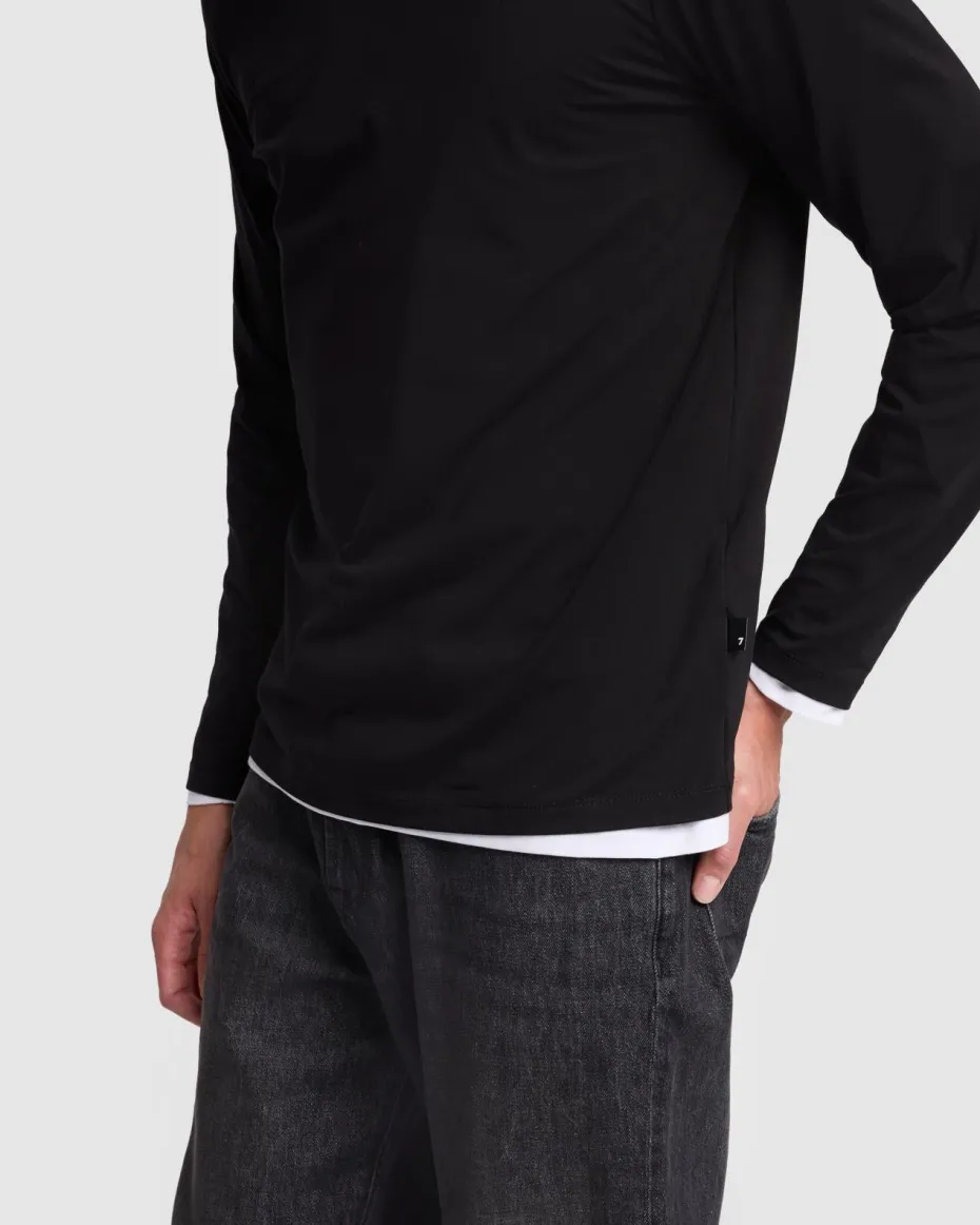 Luxe Performance Long Sleeve Tee in Nutshell