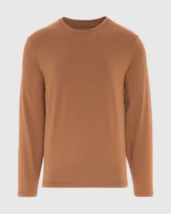 Luxe Performance Long Sleeve Tee in Nutshell