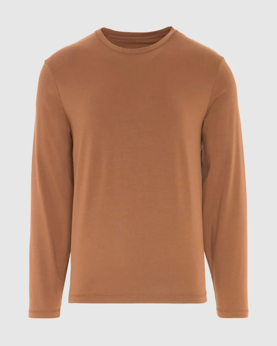 Luxe Performance Long Sleeve Tee in Nutshell