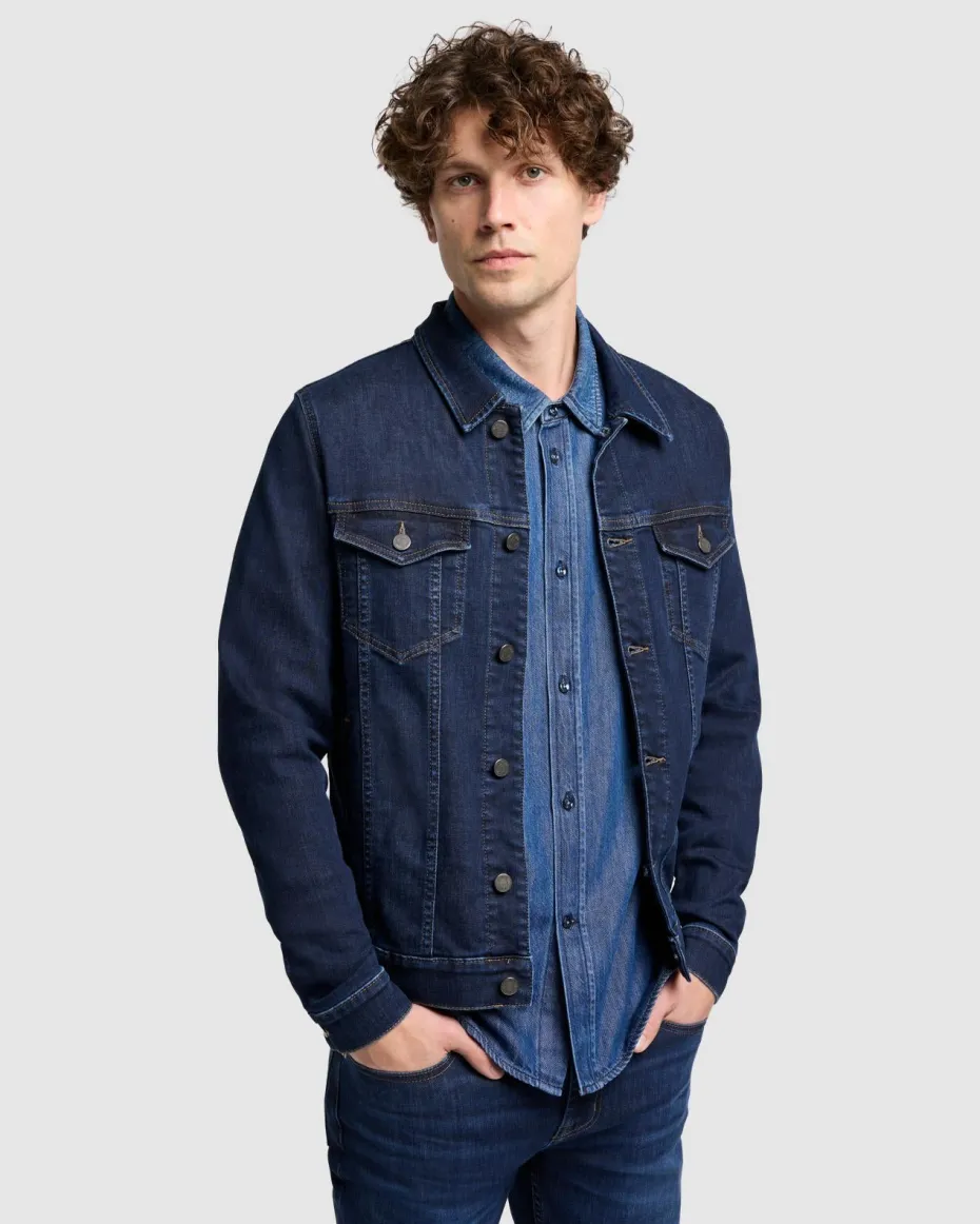 Luxe Performance Perfect Trucker Jacket in Maestro