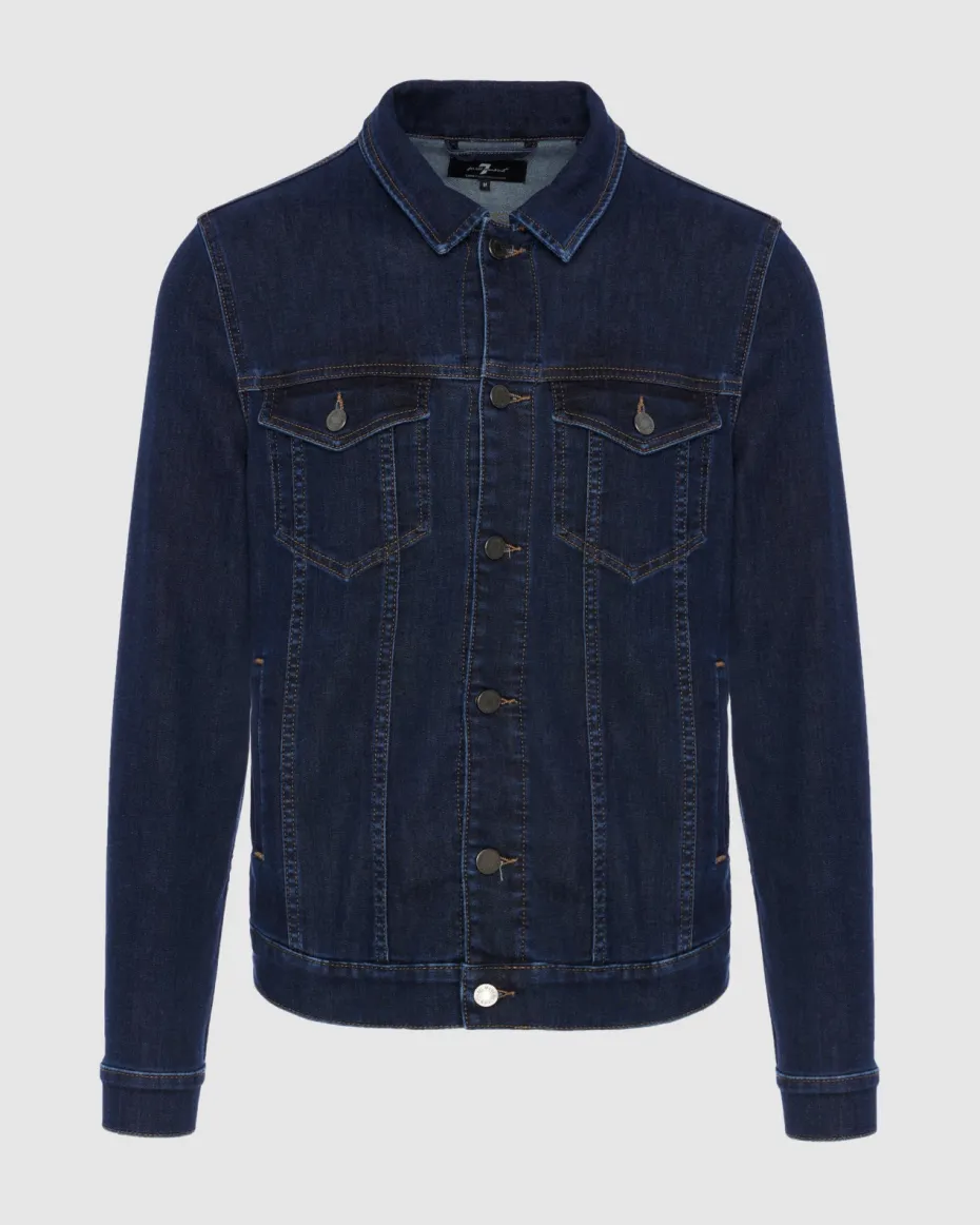 Luxe Performance Perfect Trucker Jacket in Maestro