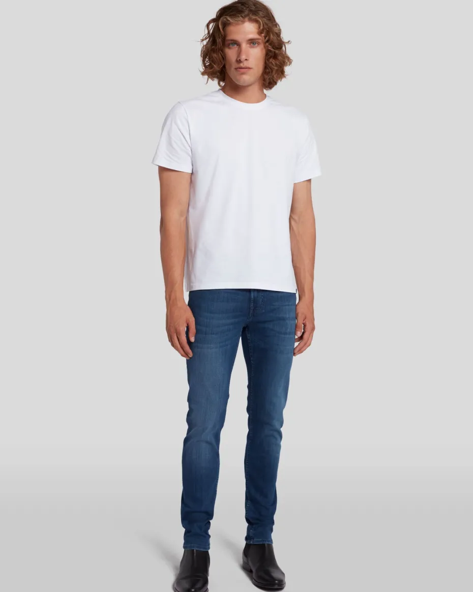 Luxe Performance Plus Slimmy Tapered In Mid-Blue