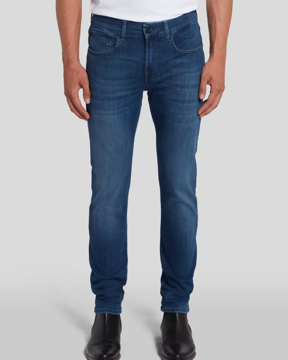 Luxe Performance Plus Slimmy Tapered In Mid-Blue