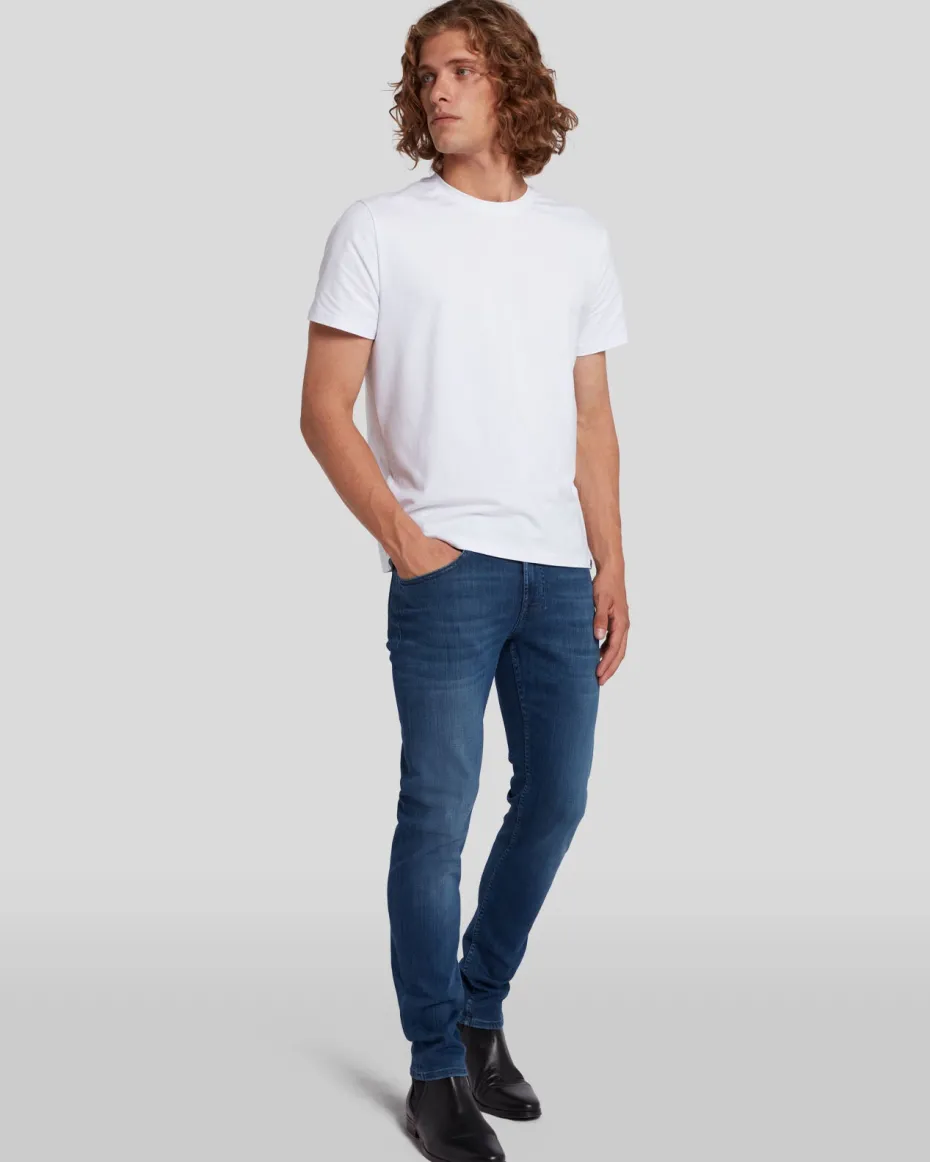 Luxe Performance Plus Slimmy Tapered In Mid-Blue