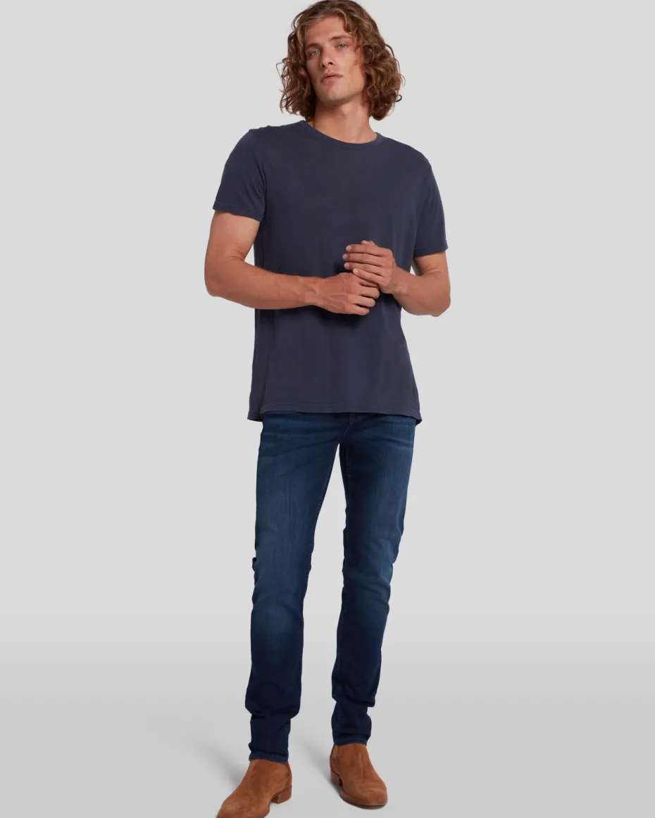 Luxe Performance Plus Slimmy Tapered In Mid-Blue