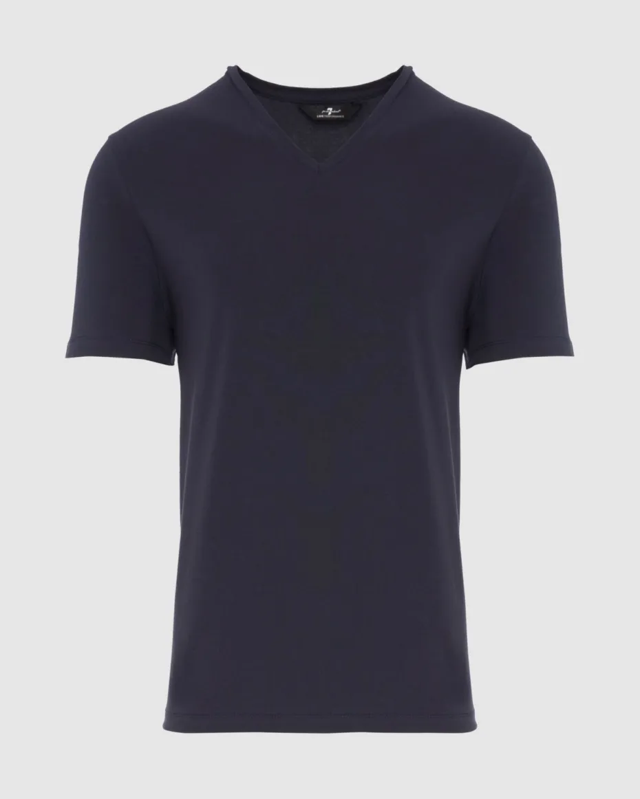 Luxe Performance V-Neck Tee in Seastar