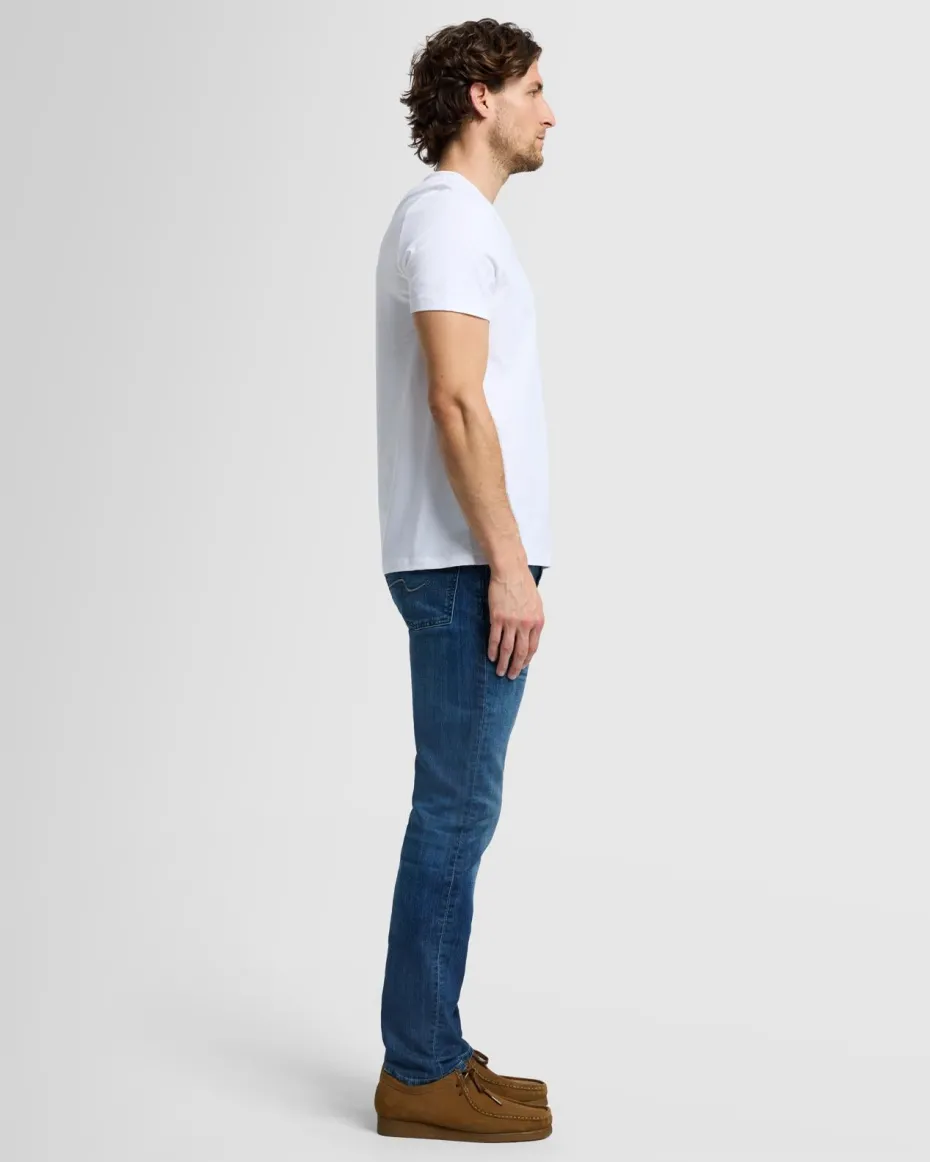 Luxe Performance V-Neck Tee in Seastar