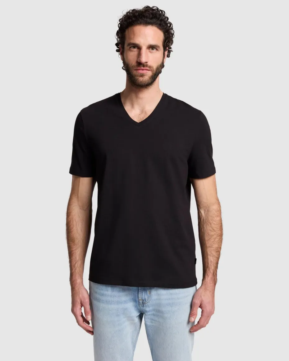 Luxe Performance V-Neck Tee in Seastar