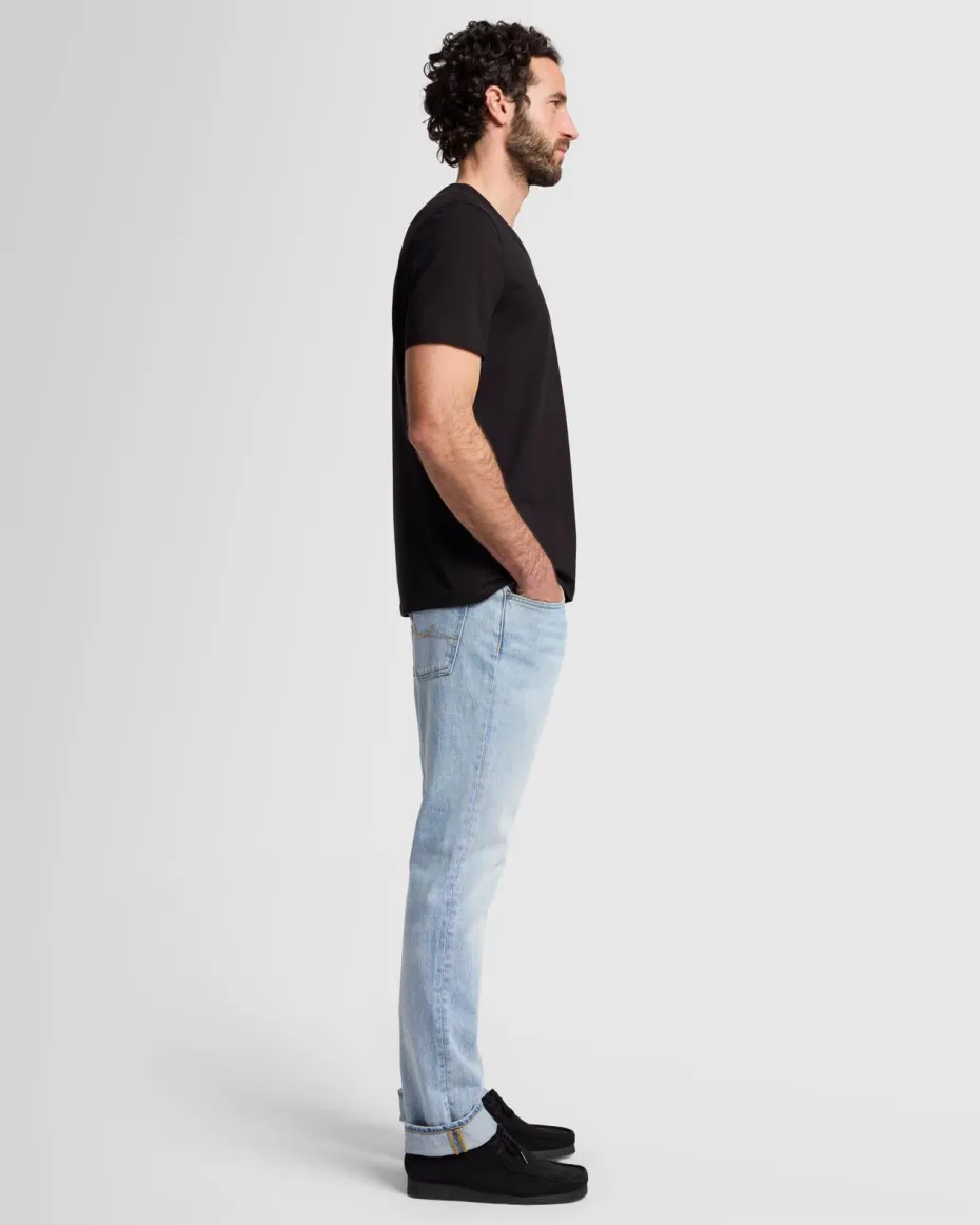 Luxe Performance V-Neck Tee in Seastar