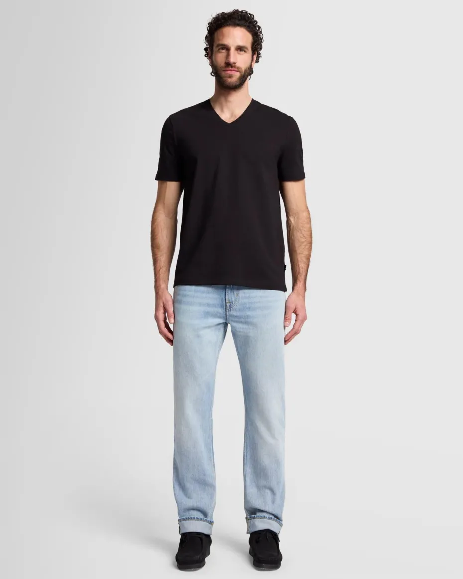 Luxe Performance V-Neck Tee in Seastar